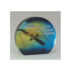  ROUND CRYSTAL BLOCK WORD, PSALM 119:105