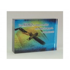  RECTANGULAR CRYSTAL BLOCK YOUR WORD, PS 119:105