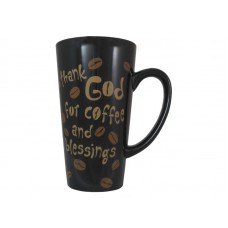 16 OZ. CAFE' LATTE MUG THANK GOD FOR COFFEE
