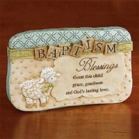 Baptism Blessings Resin Sitter Plaque